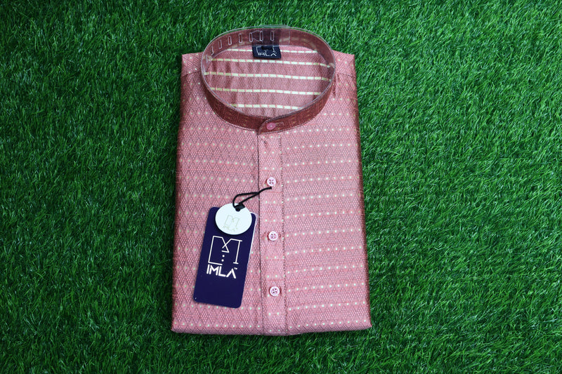Men’s Banarasi Silk Kurta Rose Pink Color | Tailored Fit | Ethnic & Festive Wear
