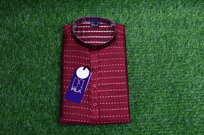 Men’s Banarasi Silk Kurta Maroon Color | Tailored Fit | Ethnic & Festive Wear