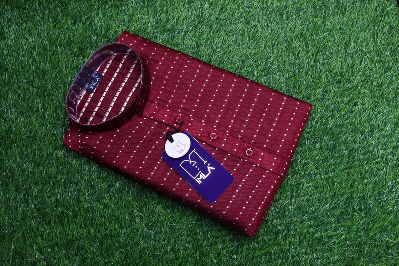 Men’s Banarasi Silk Kurta Maroon Color | Tailored Fit | Ethnic & Festive Wear