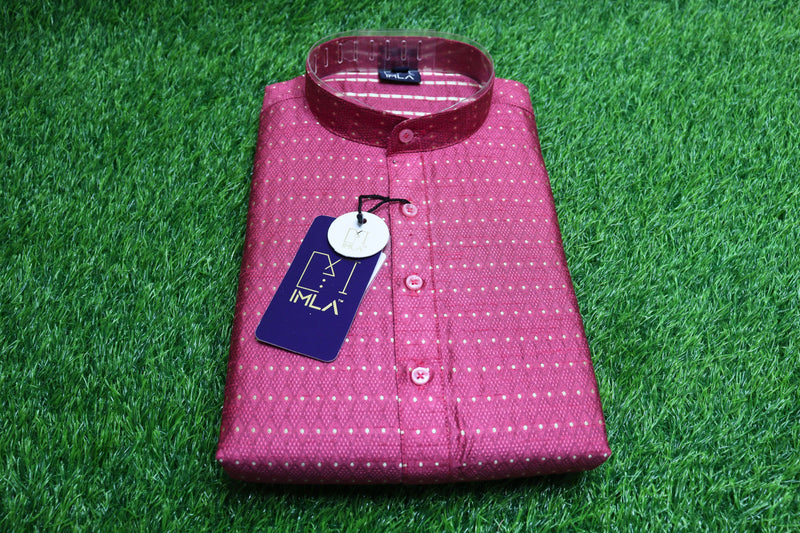 Men’s Banarasi Silk Kurta Pink Color | Tailored Fit | Ethnic & Festive Wear