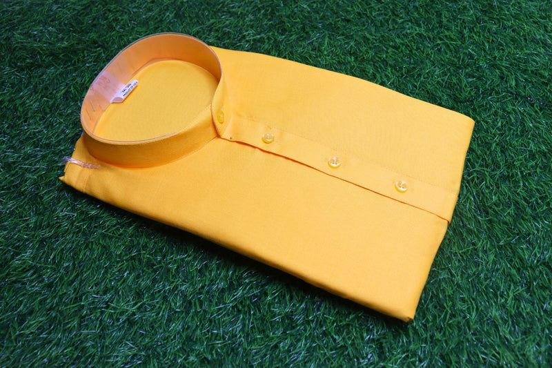 Solid Yellow Plain Kurta for Men specially for Haldi Ceremony by IMLA