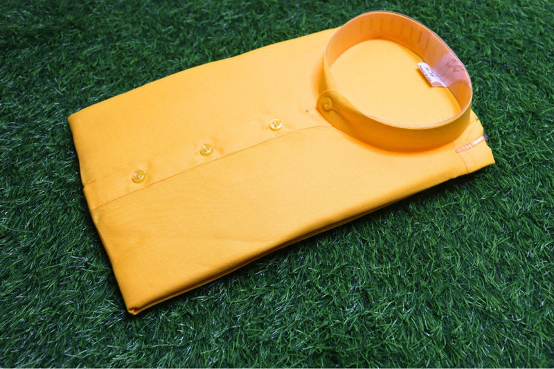 Solid Yellow Plain Kurta for Men specially for Haldi Ceremony by IMLA