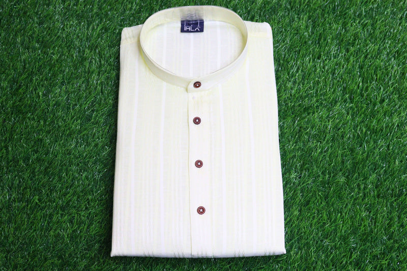 Men's Self Design Kurta | Polyester Cotton Fabric | Stylish & Comfortable Fit