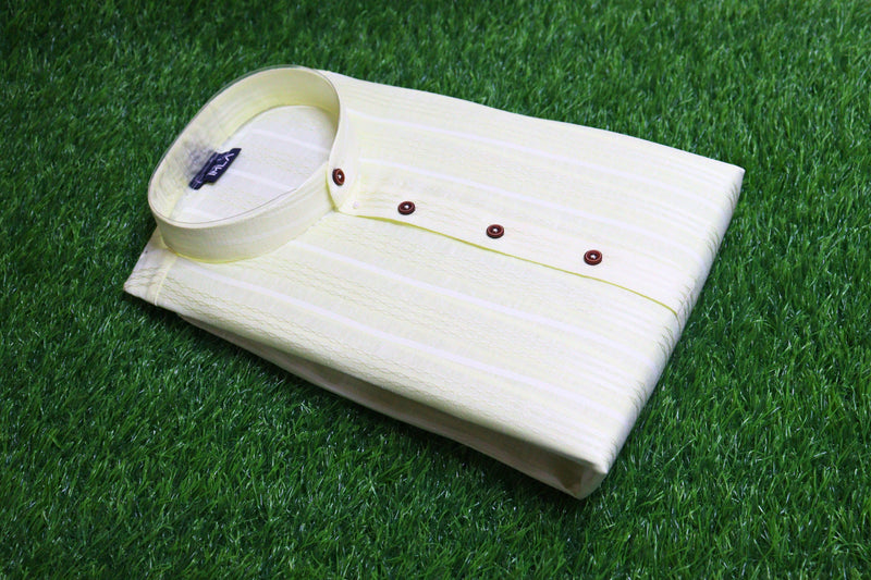 Men's Self Design Kurta | Polyester Cotton Fabric | Stylish & Comfortable Fit