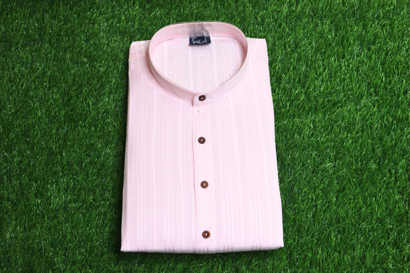 Men's Self Design Kurta | Polyester Cotton Fabric | Stylish & Comfortable Fit